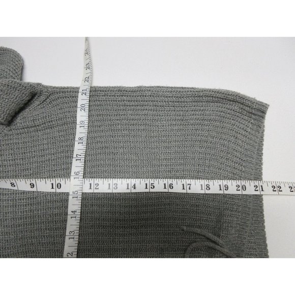 Full Circle Trends women's gray ruched cinch front v-neck knit sweater, M - Picture 10 of 11